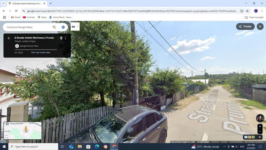 Teren intravilan de vânzare – 2200 mp, Pitești, str. Bananai - 8