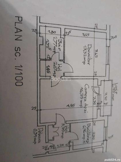 Vand apartament in Dorohoi,str. AL.I.Cuza - 45000 Euro