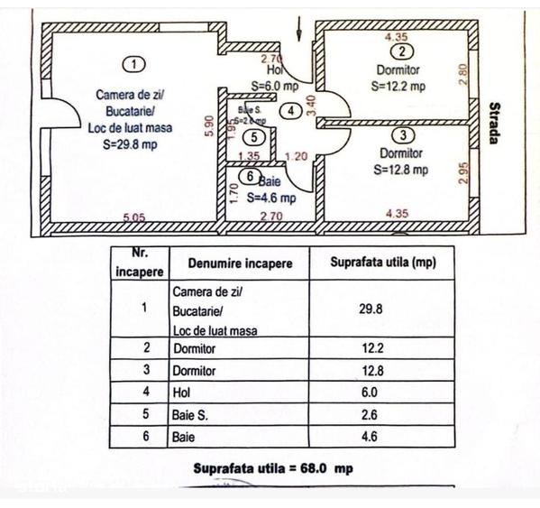 Casă cu 3 camere în Central