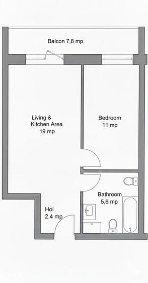 Apartament 2 camere, 37.5 mp , Zona TERRA, Floresti - 2