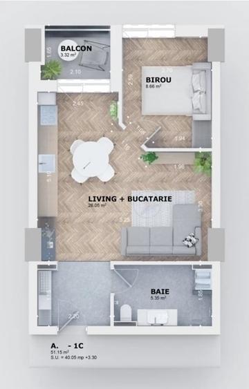 Apartament NOU - Modern 1 Camera 43mp cu dormitor - Kaufland Tatarasi - Premium - 6