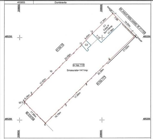 Vanzare teren 1410 mp Dumbravita centru - 2