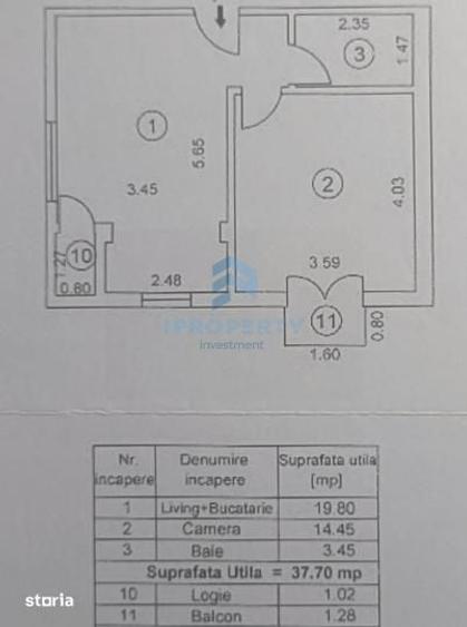 Apartament cu 2 camere decomandat în Chitila