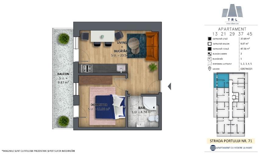 Apartamente/garsoniere de vanzare, prima linie la mare, Costinesti-Epava - 11