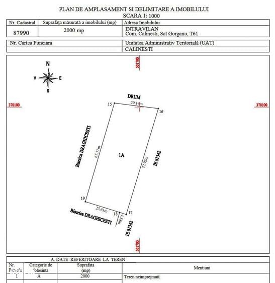 Teren intravilan de vanzare Calinesti, Arges - 1