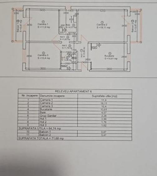 Apartament cu 3 camere decomandat, mobilat în Lipovei