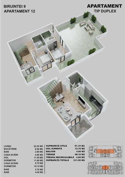 PENTHOUSE 7 MINUTE METROU BERCENI - 11