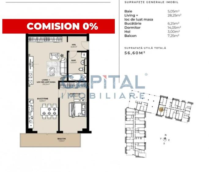 Apartament 2 camere Marasti cu parcare subterana