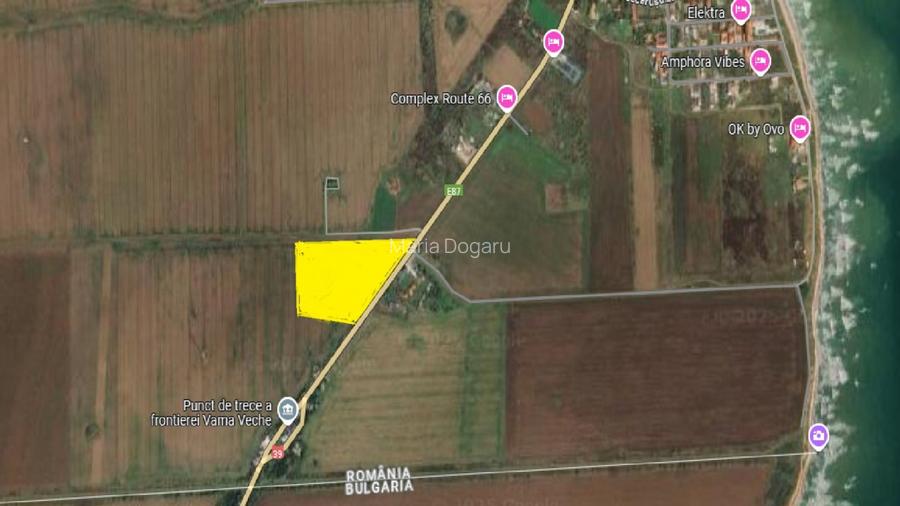 Teren intravilan 3,7 ha in Vama Veche, deschidere la DN39, la 300 ml de granita Teren intravilan 3,7 ha in Vama Veche, deschidere la DN39, la 300 ml de granita