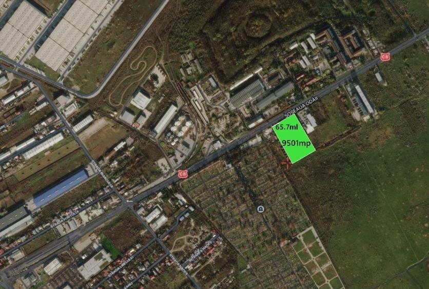 Teren intrav.9501mp ,62ml desch.Sos. Odaii,ptr sediu f.,hotel,showroom,repr.auto - 1