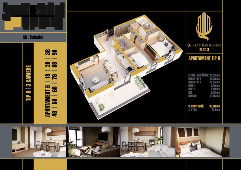 3 camere spatios ,ideal pentru familie ,bucatarie americana - 2