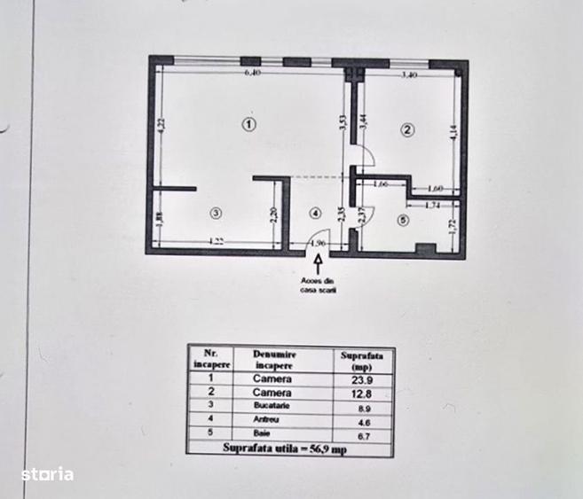 2 Camere 57 mp Zona Gara-Centru Gaze Renovat Total - 1