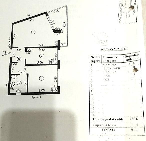 Apartament cu 2 camere decomandate, Mazepa – Etaj 2 - 2