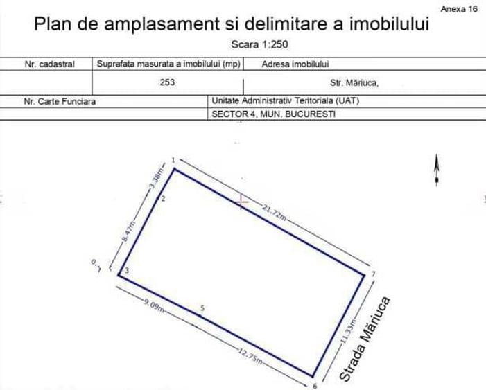 Teren de vanzare, 253mp, zona Aparatorii Patriei - Berceni - 1