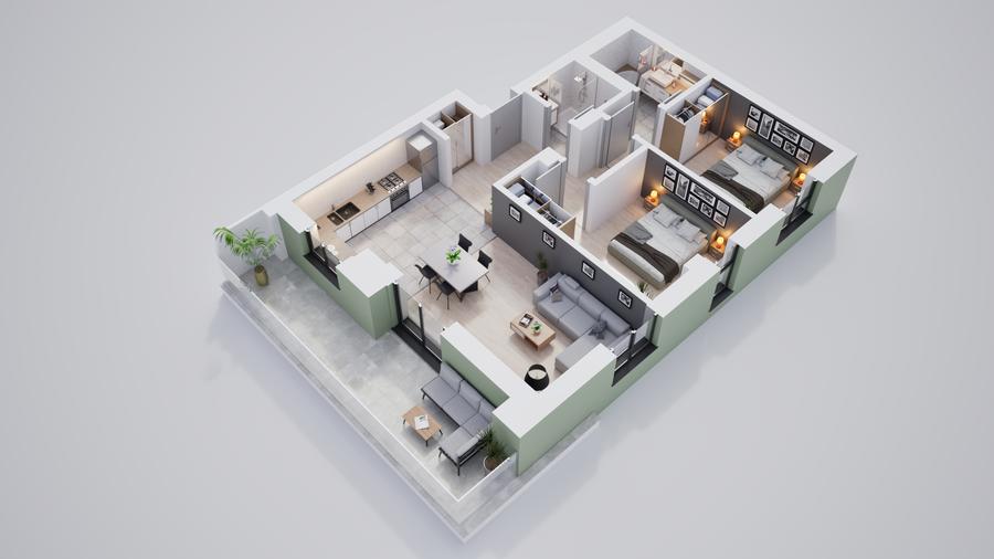 Apartament 3 camere | Complex nou cu boxe și parcări subterane disponibile - 20