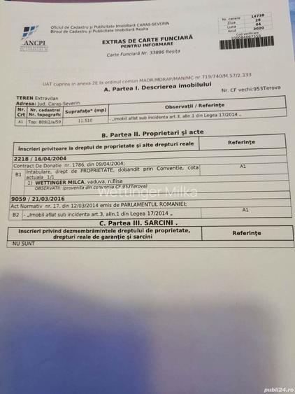 De vanzare! Teren Calea Caransebesului