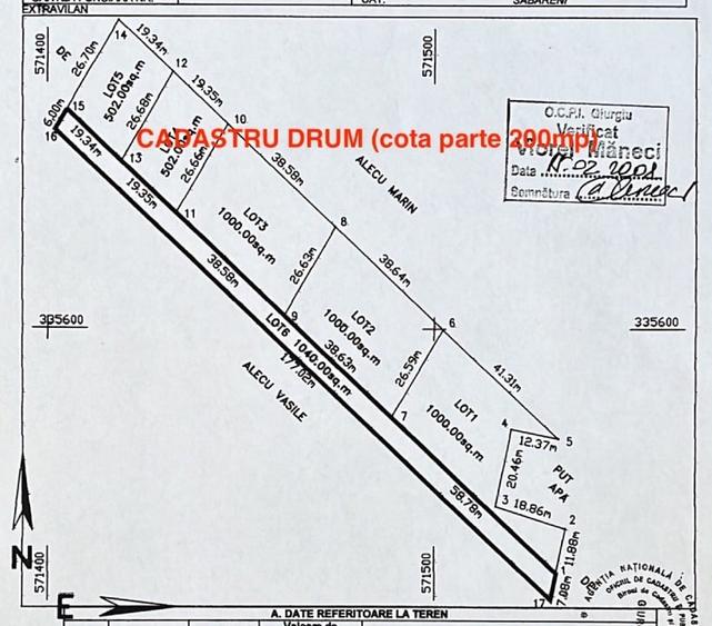 Teren Construcții extravilan de 1000 mp, în Săbăreni