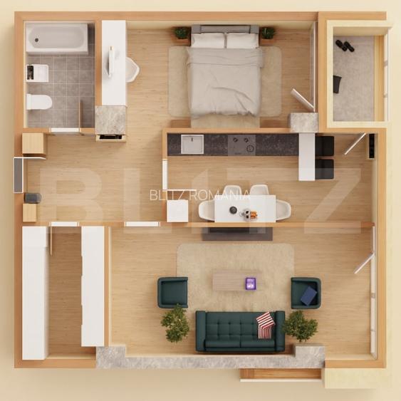 Apartament 2 camere, 68.68 mp, Aleea Sadoveanu