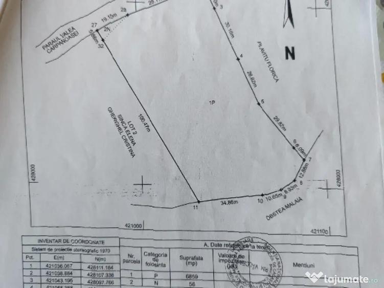 Vand teren intravilan,doua loturi 6915m2 pre? negociabil Comuna Malaia judetul Valcea - 1
