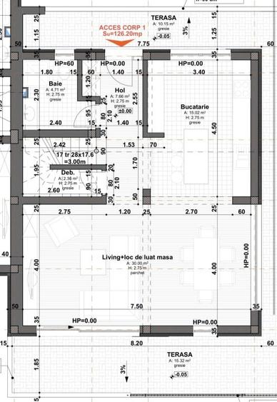 Casa Tip Duplex, 4 camere, 120 mp utili, terasa, teren 200 mp,Chinteni - 3