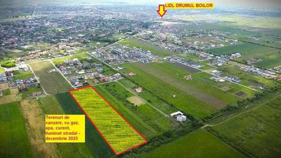 Terenuri de vanzare Mosnita, cu gaz, curent, apa retea - 1
