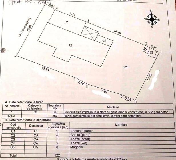 Casa 2 camere, garaj,Medeea, teren 370 mp, deschidere 14 ml - 6