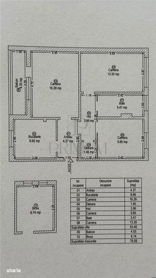 Apartament cu 3 camere decomandat în Șagului