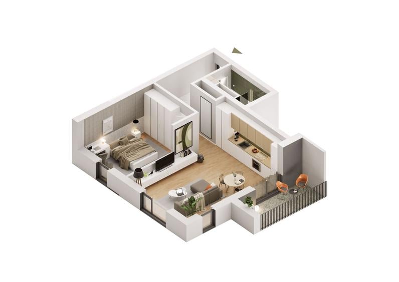 Apartament cu 2 camere decomandat în Pârneava
