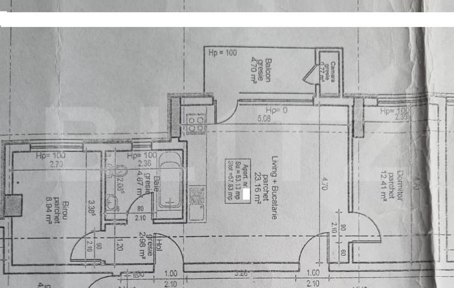 Baie cu geam! 3 camere, semifinisat, 58mp, zona BMW - 5