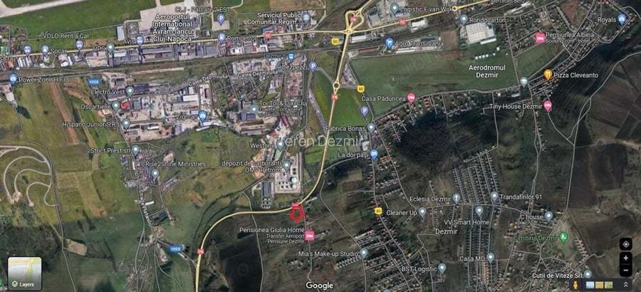5800 mp teren de inchiriat in Dezmir soseaua de centura Apahida-Valcele, 3km de la aeroport