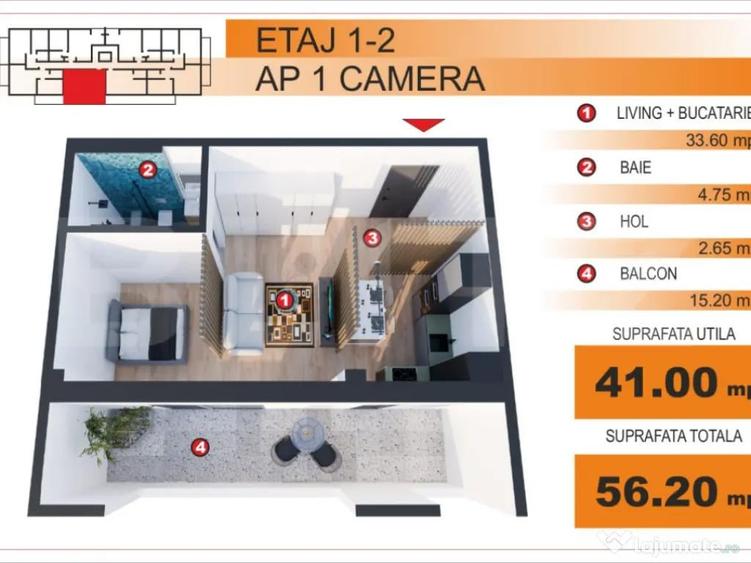 Comision 0%! Apartament tip studio, zona Imparatul Traian - 1