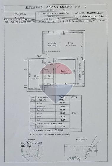 Apartament cu 3 camere decomandat în Braytim