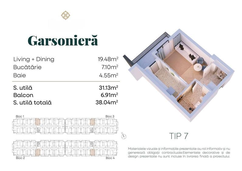 Metrou Berceni 500m – Nou – garsoniera 38mp – 65,900 + tva - 2