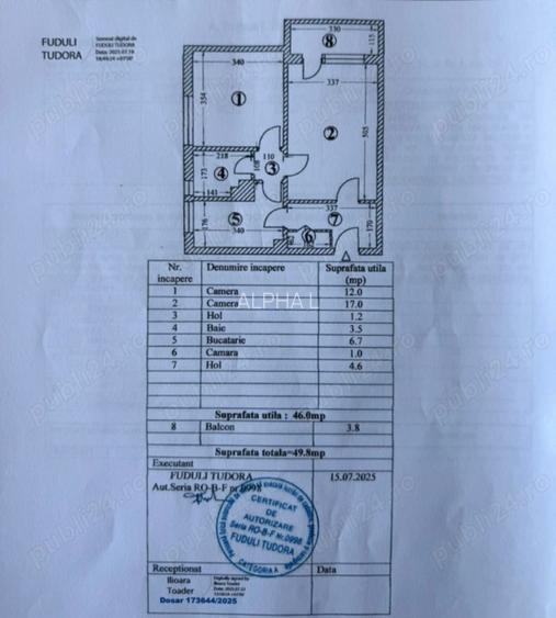 2 Camere Decomandate, Brotacei, Etaj Intermediar