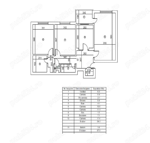 Ap. 3 amere Sebastian 68 mp Bloc 1984 - 1