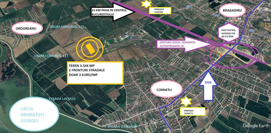 Proprietar - SUPER OFERTA - Teren CORNETU 3.544 mp - doar 3 euro/mp - 1
