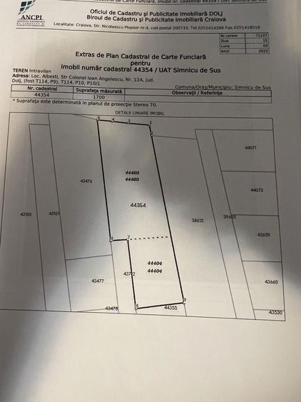 Teren Intravilan Albesti Dolj , Simnicul de Sus 1200mp cu PUG extras - 2