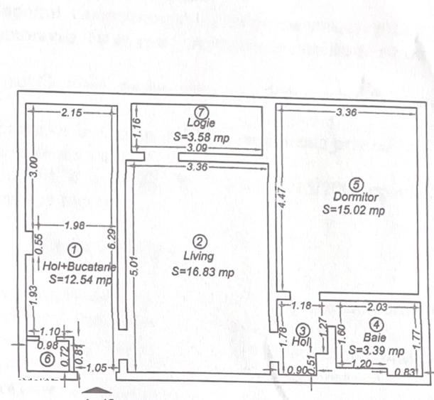 Apartament cu 2 camere semidecomandat în Mehala