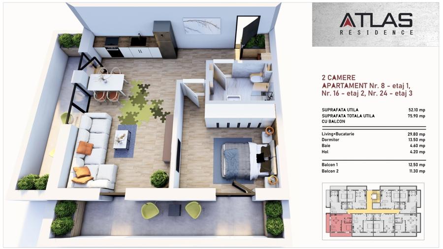 Ap 2 cam ATLAS Residence Tomis Plus Str. Budapesta!-cadastru,intabulare - 6