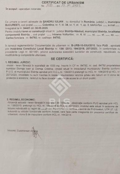 Teren 1000 mp Zona Exclusiva P+2 str. Vulturilor - 6