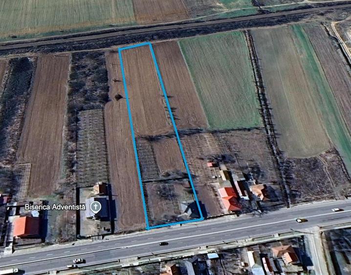 Casa Bradesti , teren  intravilan 7952 mp , deschidere 33 m la DE 70 - 2