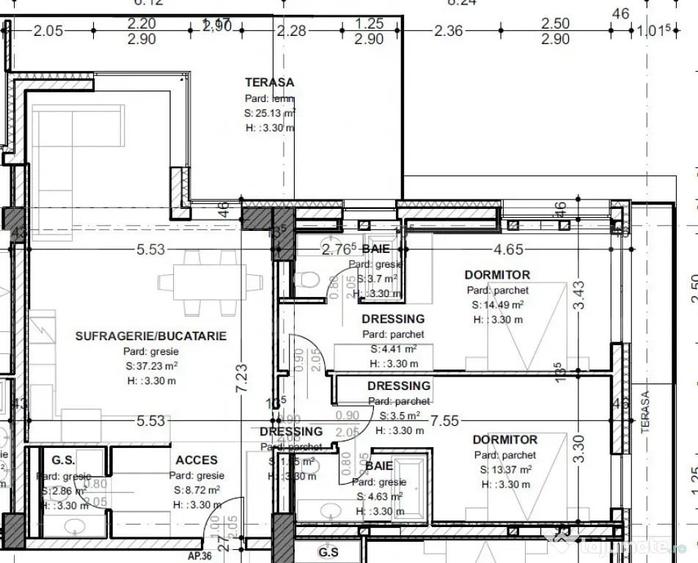 Apartament cu 3 camere decomandat în Central