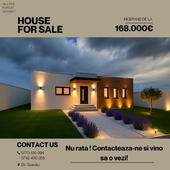 Casa Moderna zona de dealuri Teren 500 mp - 1