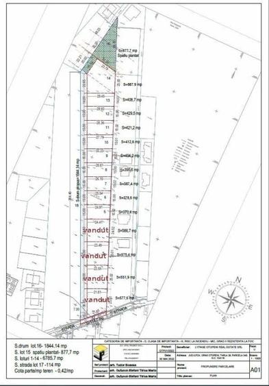 Teren 518mp(370.4mp+cota dr+cota sp. verde),drum 7ml. asfalt,toate utilitatile! - 2
