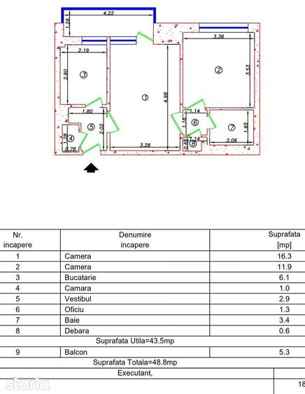 Apartament cu 2 camere - Metrou 1 Mai, Calea Grivi?ei - 13