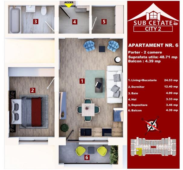 Studio de vanzare cu dressing - Direct Dezvoltator - Subcetate City 2 - 10