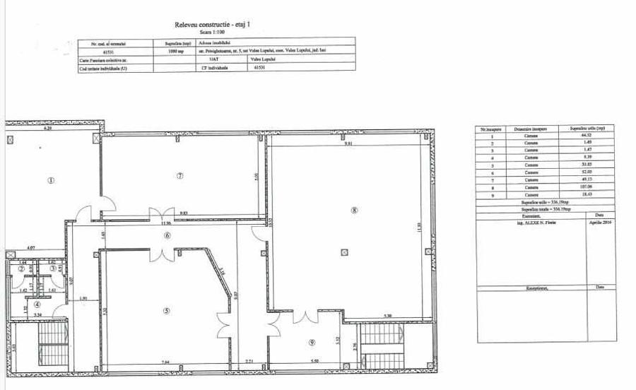 Hala de inchiriat Etaj 1 336 mp acces facil 5 /mp - 2