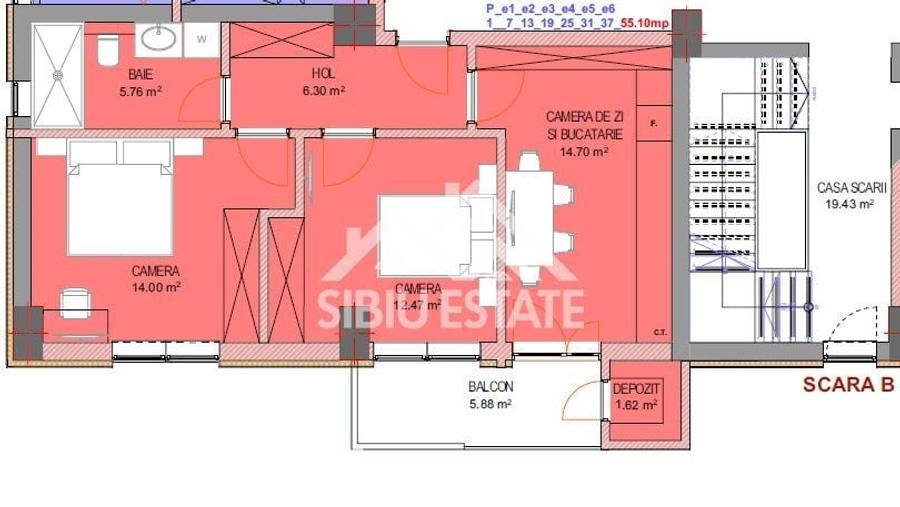 Apartament 3 camere de vânzare, Doamna Stanca, Sibiu, Etaj 2 - 9