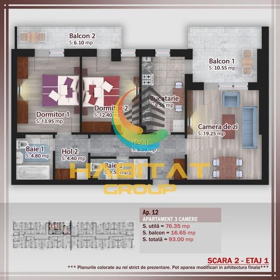 Apartament 3 camere - 93 mp - Pallady - 9