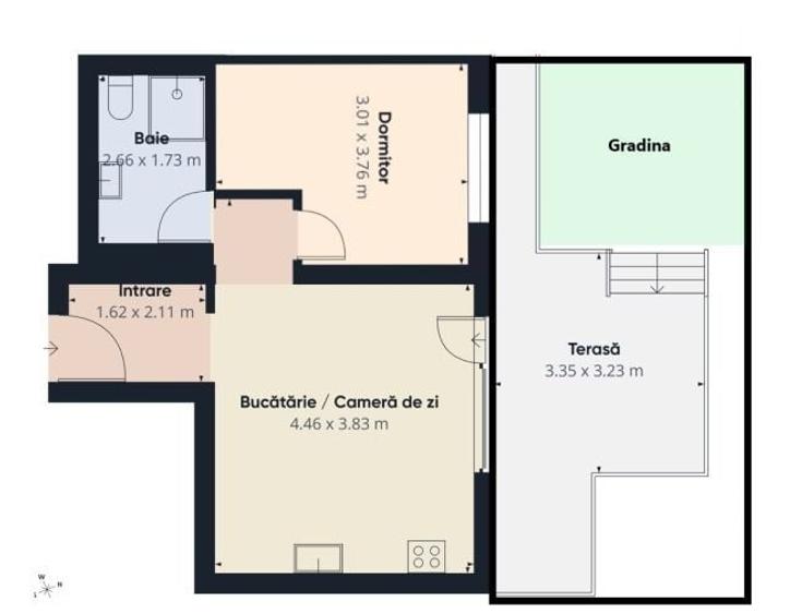 2 camere cu grădină proprie sec 3 cu acces metrou - 12